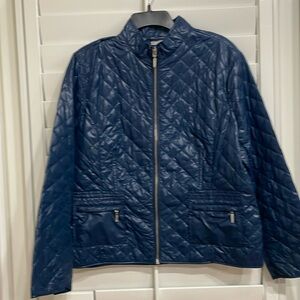 Chico’s Blue Size 2, same as 12/14 , long sleeves slightly puffered Jacket.